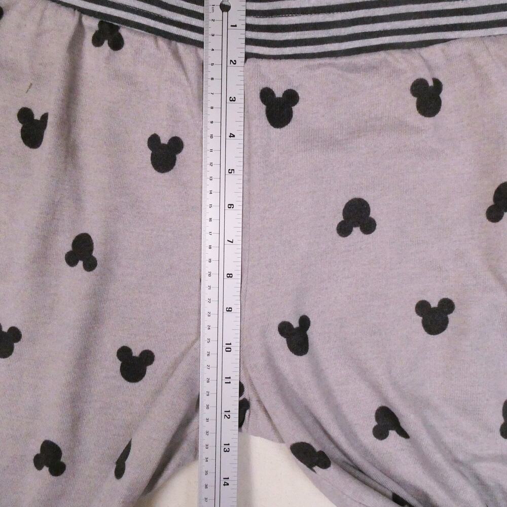 Disney Grey Black Mickey Mouse Pajamas Size L 2 Pc Set Soft Long Sleeve & Pants - Picture 7 of 12